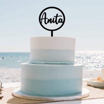 Cake topper con nome inscritto