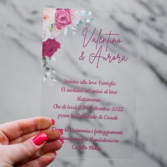 Partecipazione in plexiglass Aurora