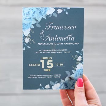 Partecipazione in plexiglass Blue Rose