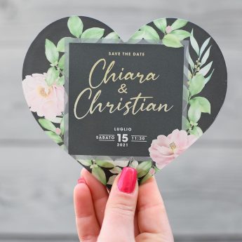 Save the date in plexiglass Green Heart
