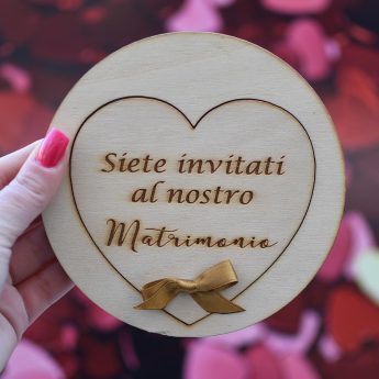 Partecipazione in legno Cuore